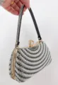 Κομψή βραδινή τσάντα clutch με στρας και πέρλες για γυναίκες πάρτι γάμος πολυτελείας. - Μαύρο