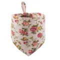 Vintage floral pet bandana bib for cats and dogs, cute fabric neckerchief for daily party dress up. - Rose