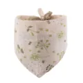 Pet floral print triangle bib, cotton linen material, adjustable tie scarf for cats and dogs. - Green Kapok