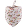 Beau bavoir bandana à fleurs pour animal de compagnie chats et chiens, accessoire fête. - Petites Fleurs Base Blanche