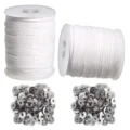 Braided candle wicks and metal wick tabs set for DIY candle making crafts and hobby projects. - As Shown Set