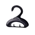 Multi-functional arched bag hanger black plastic belt scarf hook for wardrobe organization - Black