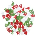 50pcs mixed wooden Christmas buttons bulk pack festive craft ornaments for DIY decor. - 30mm 50 Pieces/Pack