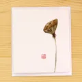 Chinese style watercolor lotus greeting card creative thank you blessing birthday card - Lotus Pod