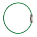 Llavero de cable de acero recubierto verde, bucle de acero inoxidable con cierre de rosca. - Verde