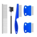 Pet grooming tool set for dogs and cats, stainless steel flea combs and shedding brushes for pets. - Flea Comb Set / Flea Comb Set 004