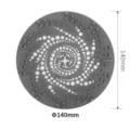 Grauer Silikon Haarfänger Detailansicht, 140mm Durchmesser runder Abflussfilter Design. - Dunkelgrau