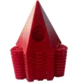 Red plastic pyramid paint stands for woodworking and canvas painting support tool. - 10 Pieces/Pack / Red