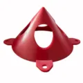 Vista detallada del soporte cónico de pintura de plástico rojo con agujeros útiles. - Paquete de 10 Piezas / Rojo pack de 10