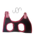 Pet grooming hammock for dogs and cats breathable mesh helper with S hooks hanging bag - Red & Black