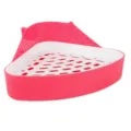 Toiletta angolare in plastica per animali domestici lettiera coniglio griglia rosa - Rosa