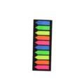 Vista di dettaglio delle etichette adesive a freccia in PET colorato, memo fluorescenti. - 10 Strisce Punta di Freccia (1.2mm*4.4mm*10Pz*20Fogli)