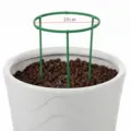 Adjustable green plastic plant support ring for potted flowers, 20cm diameter detail. - 3 Pieces/Pack (20cm) / Green
