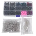 Ojos de seguridad de plástico para peluches muñecos caja 15 compartimentos set DIY con arandelas - Paquete de 15 Rejillas 560pcs
