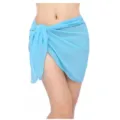 Damen einfarbige Chiffon Strand Sarong Rock Sommer Wickelrock Bikini Cover Up Badekleidung - Große Größe / Himmelblau