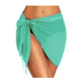 Sommer Einfarbig Chiffon Strand Sarong Damen Sexy Bikini Cover Up Badebekleidung Langer Rock - Große Größe / Obstgrün