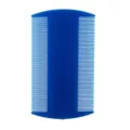 Peigne à puces en plastique bleu double face outil de toilettage pour animaux de compagnie - Bleu foncé