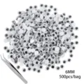 500st 6mm zelfklevende wiebelogen met pincet voor DIY knutselen speelgoed voor kinderen. - 6mm 500 Stuks/Verpakking