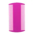 Peigne à puces double face en plastique pour animaux, brosse à dents denses pour chat et chien - Rose rouge