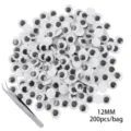 Occhi dondolanti autoadesivi 12mm 200pz busta giocattolo fai da te plastica occhi mobili arte. - 12mm 200 Pezzi/Pacco
