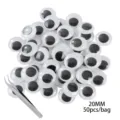 occhi movibili 20mm 50pz busta occhi adesivi per fai da te bambini giocattolo animale occhi - 20mm 50 Pezzi/Pacchetto