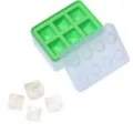 Bac à glaçons en silicone style Lego avec couvercle, moule à glace carré DIY pratique. - Style Pierre Précieuse / Vert
