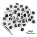 50pz 24mm occhi mobili autoadesivi googly per fai da te artigianato bambole giocattoli. - 24mm 50 Pezzi/Pacco