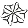 12-clip bed sheet fastener holder non-slip mattress cover straps adjustable gripper for sofa - Without Adhesive Pad / Black