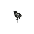 Acrylic chicken garden stake black silhouette flower cutout outdoor yard art decoration variant - Style 02