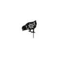 Paletto da giardino in acrilico nero uccello con intaglio di fiori, decorazione prato. - Stile 03
