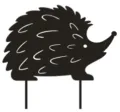Acrylic hedgehog garden stake lawn decoration black animal yard sign for outdoor yard decor - Large Hedgehog