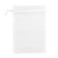Witte organza koord geschenk zakje net tasje voor sieraden verpakking en feestjes - 10x15cm (100 Stuks/Pakket) / Wit