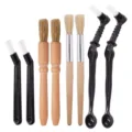 Coffee machine cleaning brush set 8 pieces wooden and nylon bristle brushes for kitchen appliance - 8-Piece Coffee Machine Cleaning Brush Set