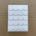 Dischi adesivi in schiuma bianca per stoppini, 20 pezzi per foglio, diametro 2cm e spessore 1mm. - Foglio di Nastro in Schiuma di Carta Bianca