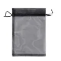 Zwarte organza trekkoord tassen transparante mesh cadeau sieraden zakjes fruit bescherming tassen - 10x15cm (100 Stuks/Pakket) / Zwart