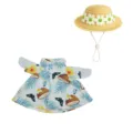 Tenue de oie hawaïenne 23 pouces chemise tropicale et chapeau de paille à marguerites pour oie - Imprimé Papillon Noix de Coco + Chapeau de Paille