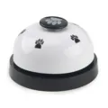 Clochette d'entraînement pour animaux en métal avec jolies empreintes de pattes pour le jeu - 白色黑底
