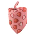 Schattige aardbei print huisdier bandana, roze honden sjaal, zachte slab voor katten en honden. - Aardbei