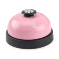 Clochette d'entraînement pour animaux en métal rose avec empreinte de patte, jouet interactif. - Rose avec base noire