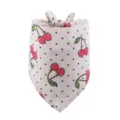 Detailopname van schattige kersen en stippen huisdier bandana, zachte stof voor honden en katten. - Grote Kers