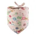Cute cartoon rabbit print cotton linen pet bandana, soft adjustable dog cat bib scarf. - Jute