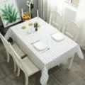 Waterdicht en oliebestendig PVC ruitjes tafelkleed in scandinavische stijl voor de eettafel. - 137*90cm / Witte Ruit