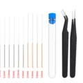 Kit d'aiguilles de nettoyage pour buse d'imprimante 3D avec tube et pince 0,2-1,0mm - 10 Spécifications Différentes + 2 Pinces