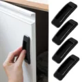 Self-adhesive black door window auxiliary handle detail, convenient pull handle for drawers. - Set of 4 / Black