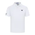 Polo da uomo bianca a maniche corte casual business slim fit con colletto e logo - Taglia M / Bianco