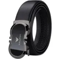 Cintura da uomo in vera pelle con comoda fibbia automatica elegante per stile professionale. - Canna di Fucile Abbigliamento Esterno (Senza Scatola Regalo) / 105cm