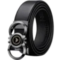 Cintura Uomo Pelle Nera Fibbia Automatica Elegante Stile Lusso Casual Variante - 105cm / Senza Scatola Regalo / Canna di fucile