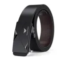 Cintura automatica in pelle da uomo stile business casual elegante nero per uso quotidiano - Gunmetal Abbigliamento Interno (Senza Scatola Regalo)