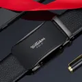Ceinture en cuir véritable pour homme boucle automatique business décontracté élégante - Coffret Cadeau Exclusif / Métal canon / 105cm