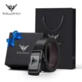 WilliamPOLO cintura uomo vera pelle fibbia automatica casual affari scatola regalo - 105cm / Confezione Regalo Esclusiva / Canna di fucile